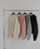 ヘンリーネックシャギーニット