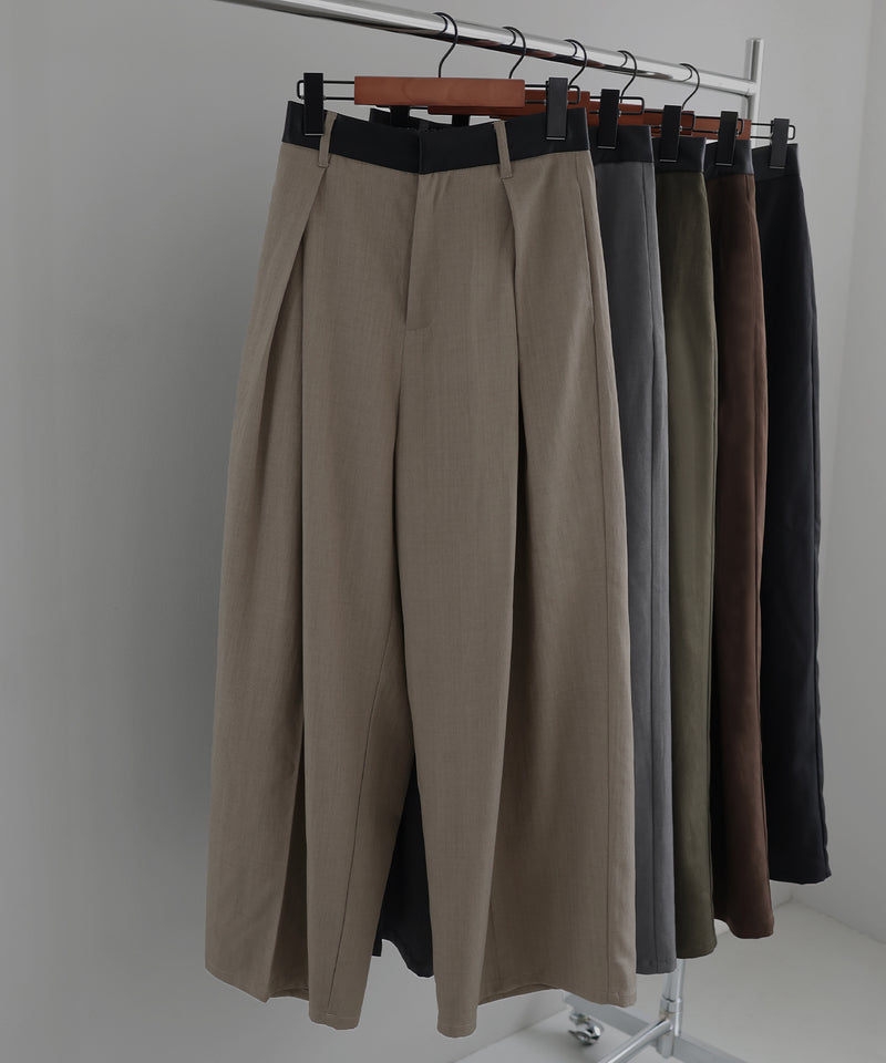 ウエストレザータックパンツ
