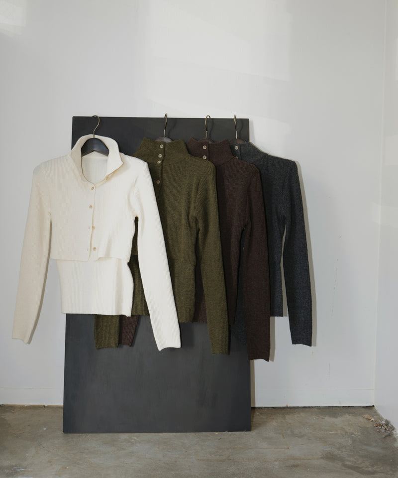 【12月上旬入荷】レイヤード風デザインニットプルオーバー