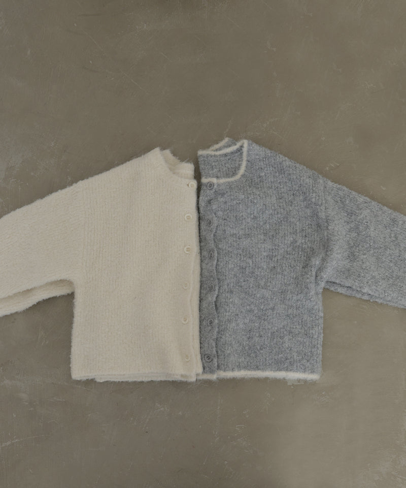 ブークレクルーネックカーディガン