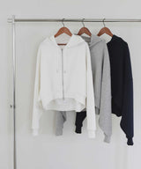 【11月上旬予約商品】【Ran×hellam】ダンボール ショート丈ジップパーカー