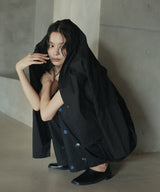 刺繍レースオープンカラーシャツ