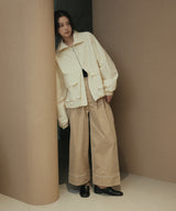 パイピングツイルワイドパンツ